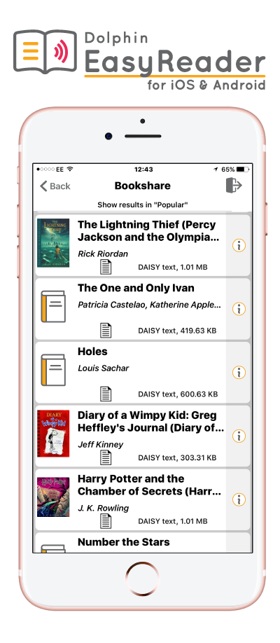 Dolphin Easy Reader for iOS logo and screenshot 