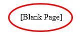 example of "blank page" written in brackets