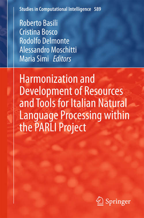 Book cover of Harmonization and Development of Resources and Tools for Italian Natural Language Processing within the PARLI Project
