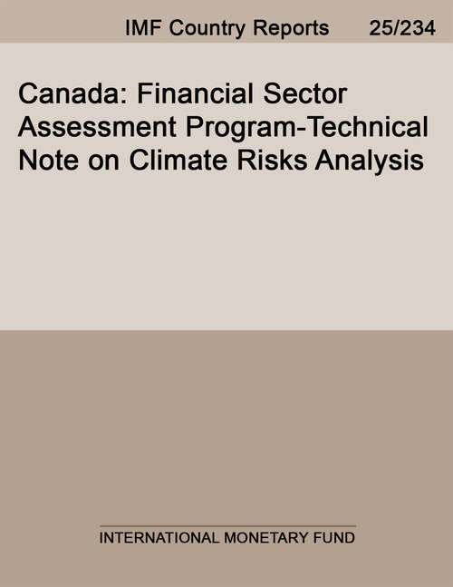 Book cover of Canada: Financial Sector Assessment Program-Technical Note on Climate Risks Analysis