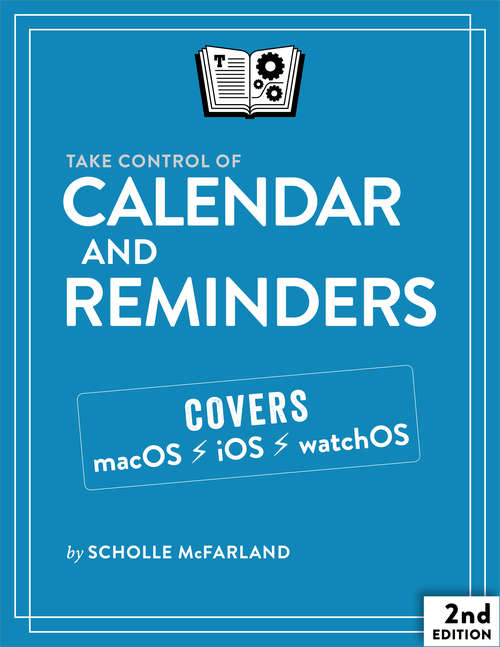 Book cover of Take Control of Calendar and Reminders 2.0