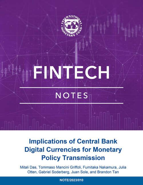 Book cover of Implications of Central Bank Digital Currencies for Monetary Policy Transmission (Fintech Notes Ser.)