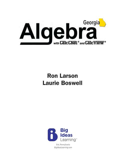 Book cover of Georgia 2024 Algebra