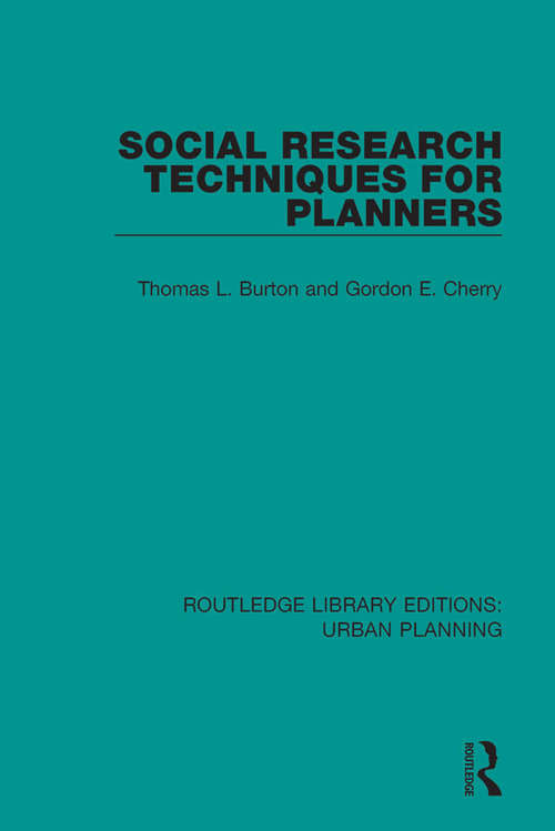 Book cover of Social Research Techniques for Planners (Routledge Library Editions: Urban Planning #5)