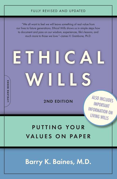 Book cover of Ethical Wills: Putting Your Values on Paper