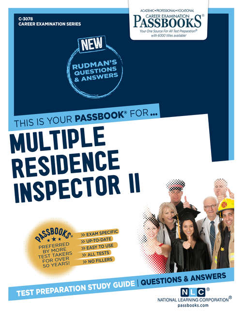 Book cover of Multiple Residence Inspector I: Passbooks Study Guide (Career Examination Series)