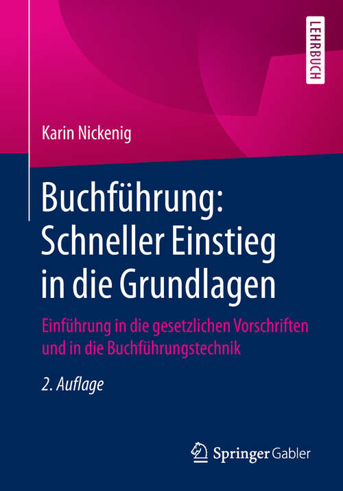 Book cover of Buchführung: Einführung in die gesetzlichen Vorschriften und in die Buchführungstechnik
