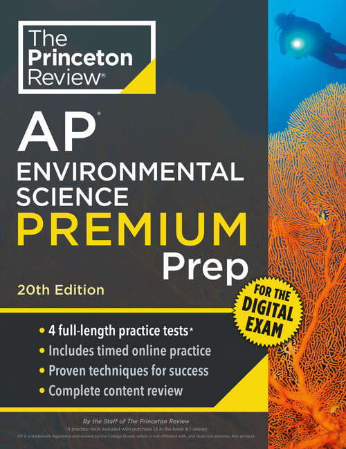 Book cover of Princeton Review AP Environmental Science Premium Prep, 20th Edition: 4 Practice Tests + Digital Practice Online + Content Review (20) (College Test Preparation)