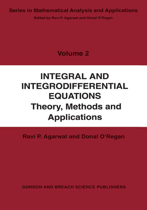 Book cover of Integral and Integrodifferential Equations (1) (Mathematical Analysis and Applications)