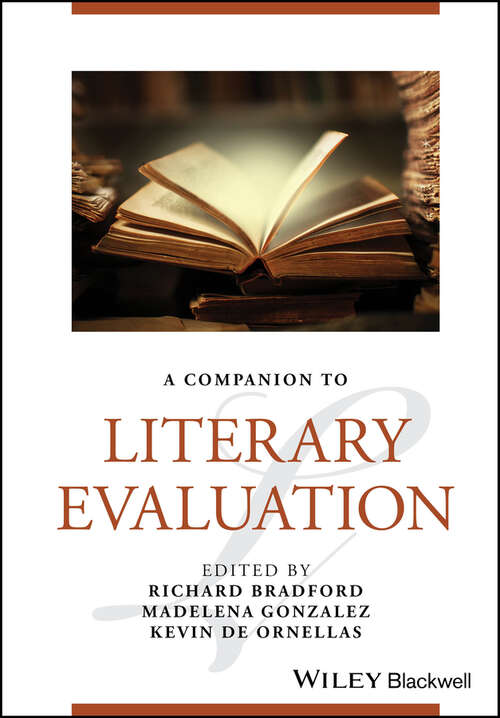 Book cover of A Companion to Literary Evaluation (Blackwell Companions to Literature and Culture)