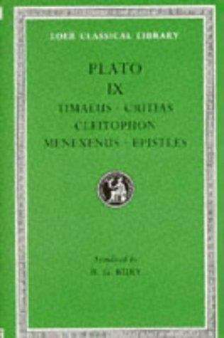 Book cover of Timaeus Critias Cleitophon Menexenus Epistles (Loeb Classical Library #234)