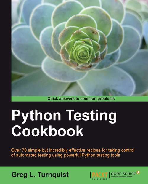 Book cover of Python Testing Cookbook