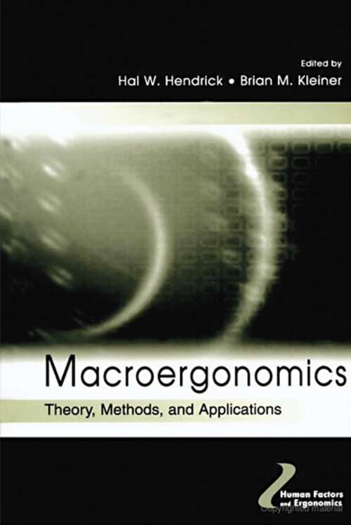 Book cover of Macroergonomics: Theory, Methods, and Applications (Human Factors and Ergonomics)