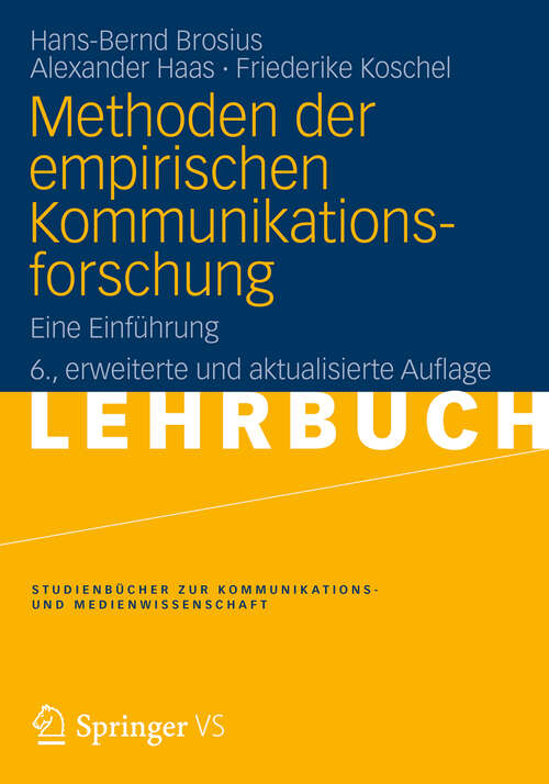 Book cover of Methoden der empirischen Kommunikationsforschung