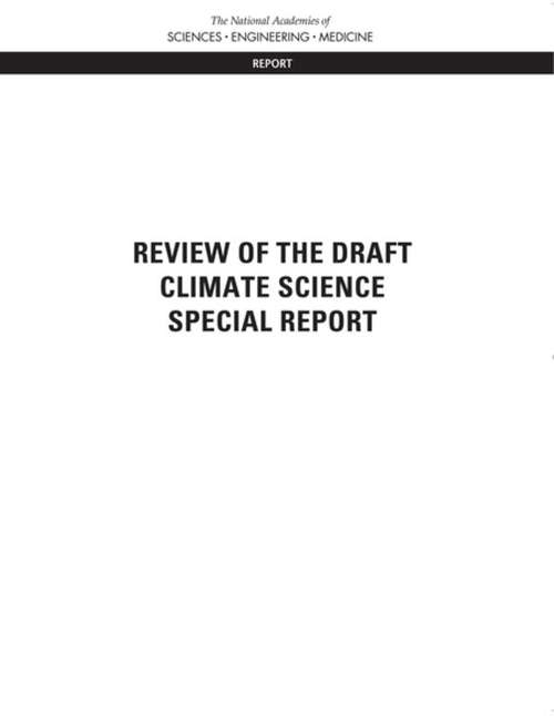 Book cover of Review of the Draft Climate Science Special Report