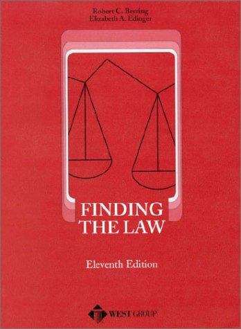 Book cover of Finding the Law 11th edition