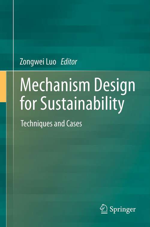 Book cover of Mechanism Design for Sustainability
