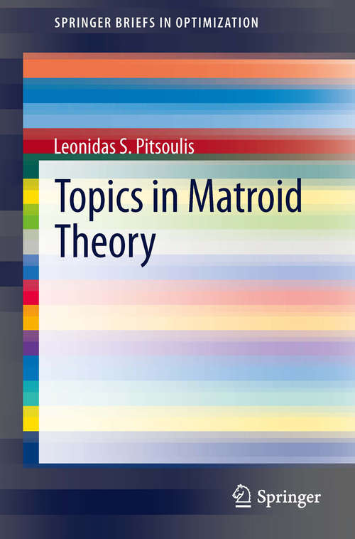 Book cover of Topics in Matroid Theory