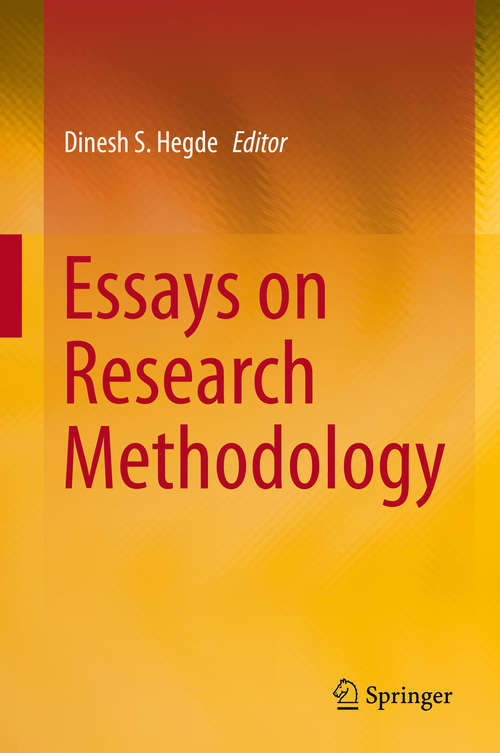Book cover of Essays on Research Methodology