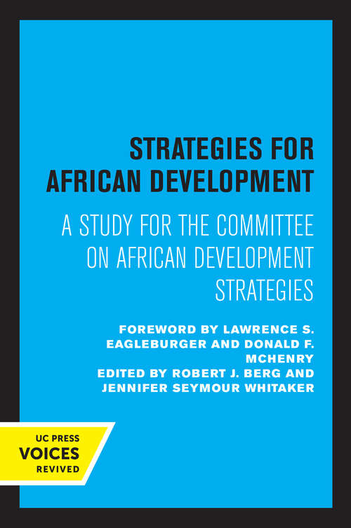 Book cover of Strategies for African Development