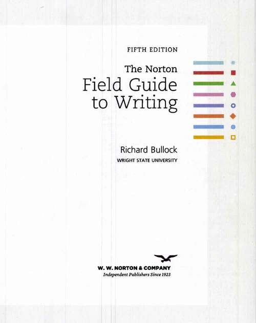 Book cover of The Norton Field Guide to Writing (Fifth Edition)