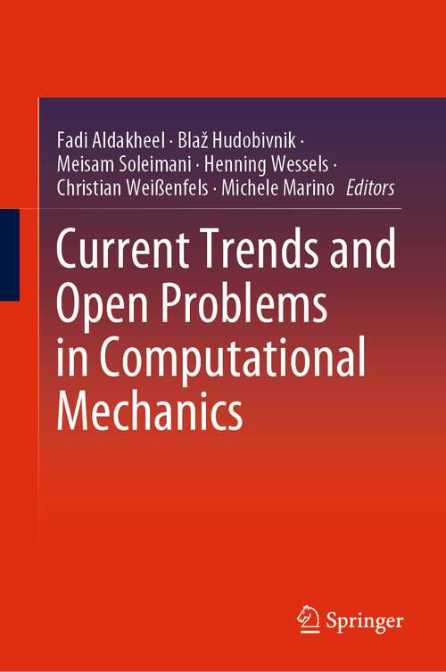 Book cover of Current Trends and Open Problems in Computational Mechanics (1st ed. 2022)