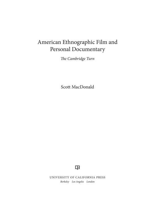 Book cover of American Ethnographic Film and Personal Documentary