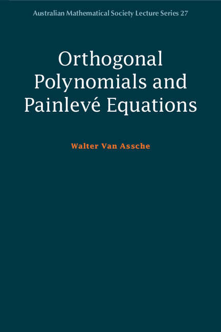 Book cover of Orthogonal Polynomials and Painlevé Equations