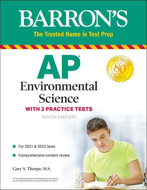 Book cover of AP Environmental Science: With 2 Practice Tests (Ninth Edition) (Barron's Test Prep)