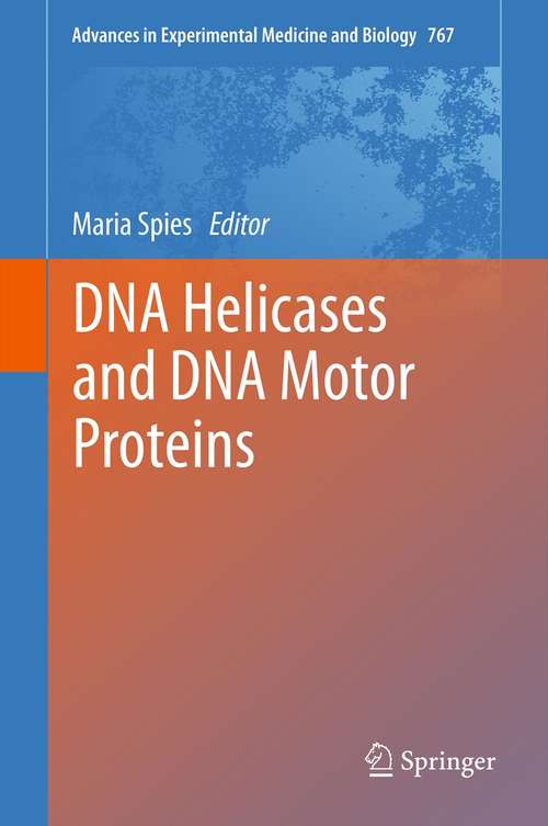 Book cover of DNA Helicases and DNA Motor Proteins
