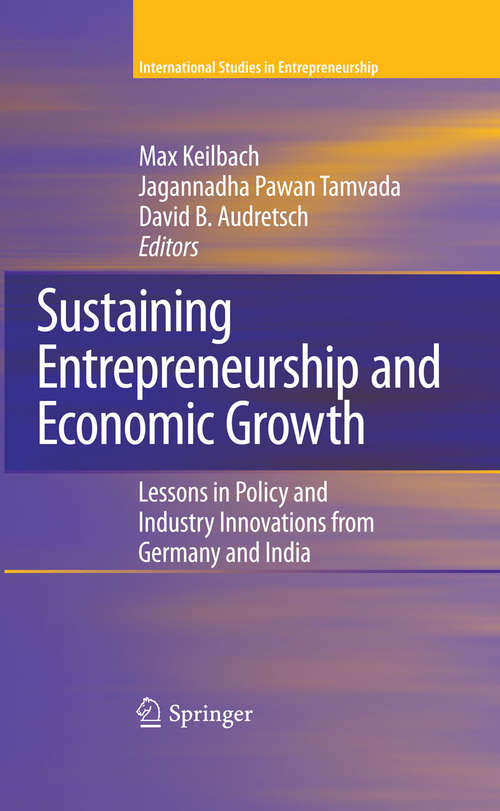Book cover of Sustaining Entrepreneurship and Economic Growth