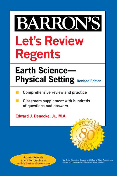 Book cover of Let's Review Regents: Earth Science--Physical Setting Revised Edition (Barron's Regents NY)