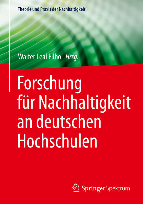 Book cover of Forschung für Nachhaltigkeit an deutschen Hochschulen