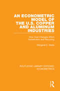 An Econometric Model of the U.S. Copper and Aluminum Industries: How Cost Changes Affect Substitution and Recycling (Routledge Library Editions: Econometrics #17)