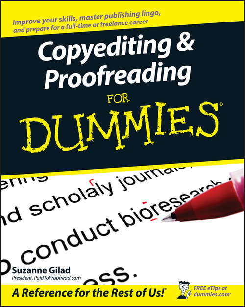 Book cover of Copyediting and Proofreading For Dummies