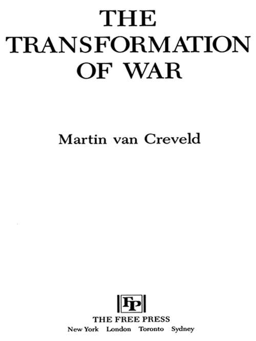 Book cover of Transformation of War