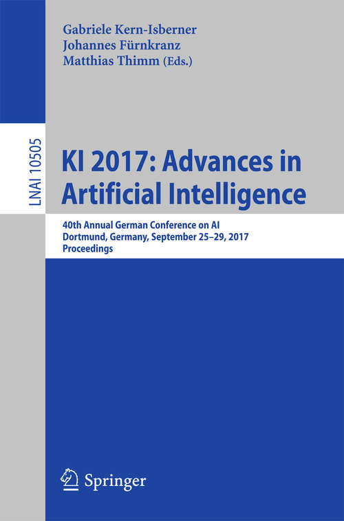 Book cover of KI 2017: Advances in Artificial Intelligence