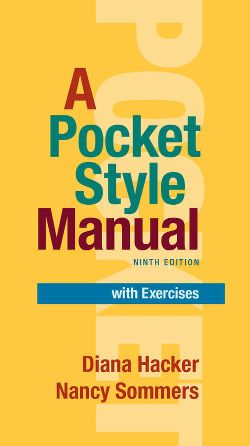 Book cover of A Pocket Style Manual with Exercises (Ninth Edition)