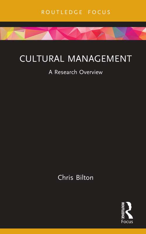 Book cover of Cultural Management: A Research Overview (State of the Art in Business Research)