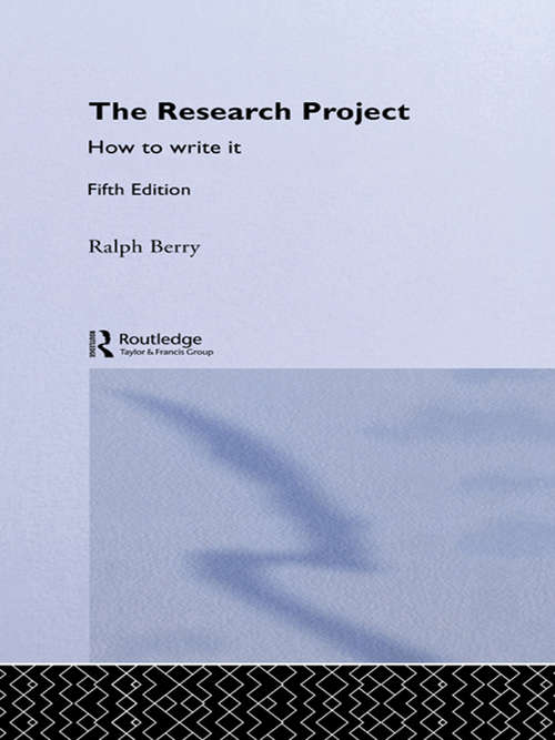 Book cover of The Research Project: How to Write It