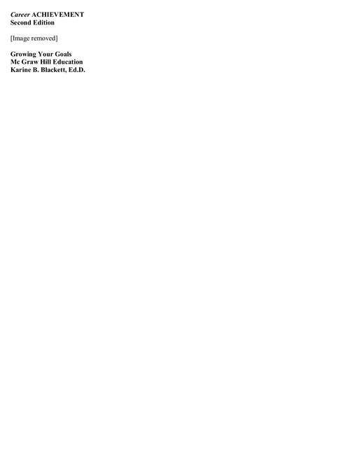 Book cover of Career Achievement: Growing Your Goals (Second Edition)