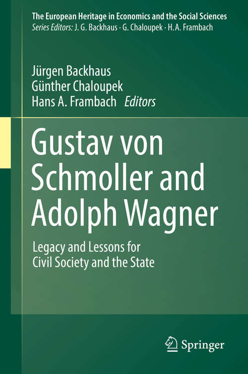 Book cover of Gustav von Schmoller and Adolph Wagner