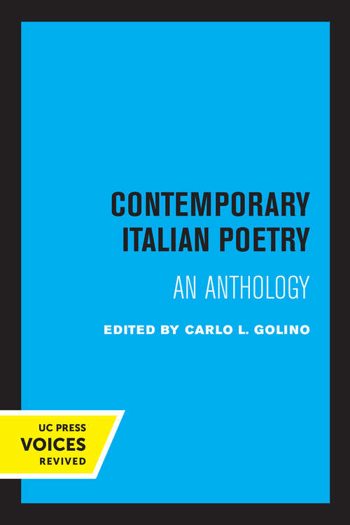 Book cover of Contemporary Italian Poetry: An Anthology