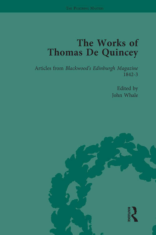 Book cover of The Works of Thomas De Quincey, Part II vol 14