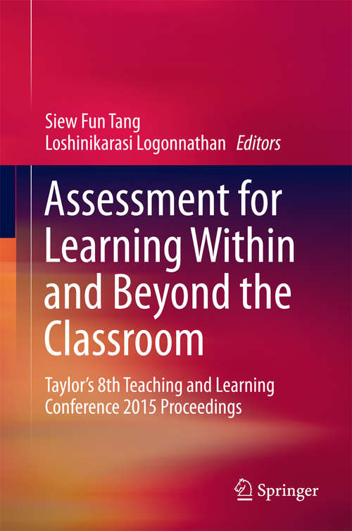 Book cover of Assessment for Learning Within and Beyond the Classroom
