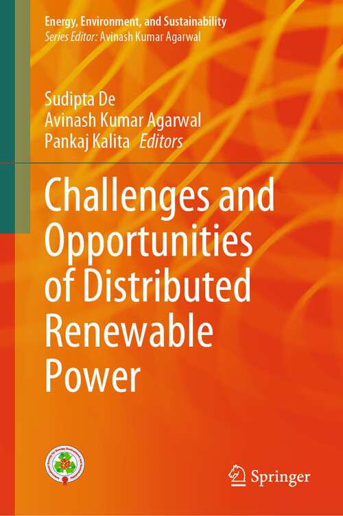 Book cover of Challenges and Opportunities of Distributed Renewable Power (2024) (Energy, Environment, and Sustainability)