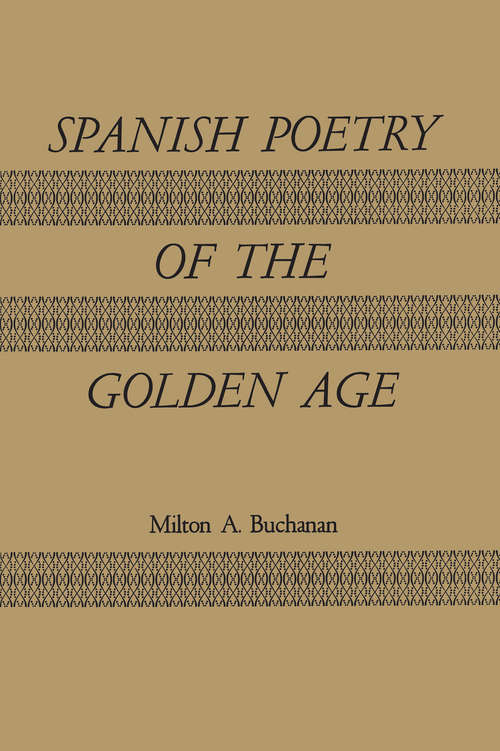 Book cover of Spanish Poetry of the Golden Age (2nd Edition)