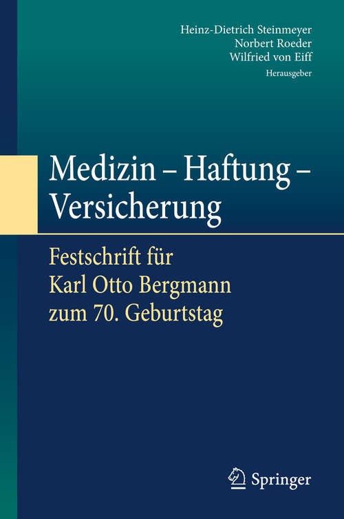 Book cover of Medizin - Haftung - Versicherung