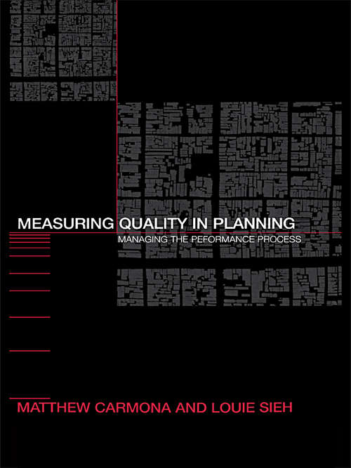 Book cover of Measuring Quality in Planning: Managing the Performance Process