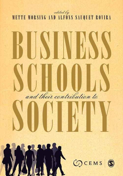 Book cover of Business schools and contribution to society